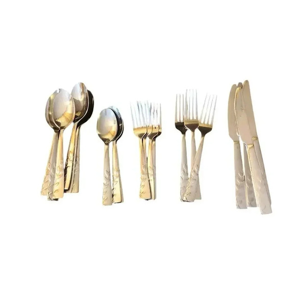 CAMBRIDGE Flatware Ivy Leave 22 Piece Fork Spoons Butter Knives Set Not Complete - Picture 1 of 8